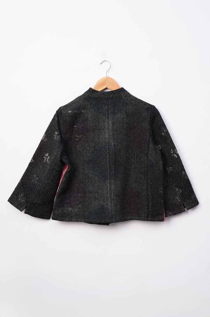 Black Vintage Cotton Kantha Jacket