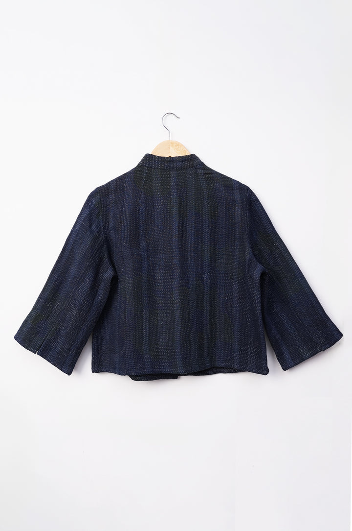 Navy Vintage Cotton Kantha Jacket