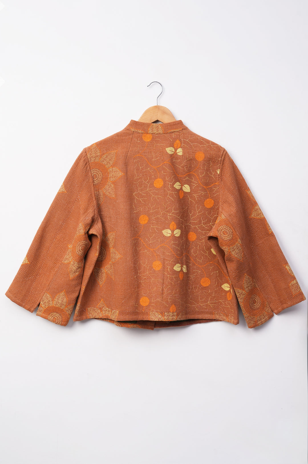 Orange Vintage Cotton Kantha Jacket