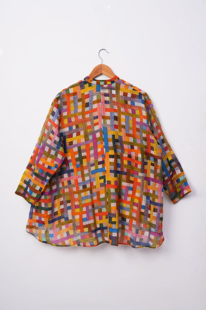 Multicolor Printed Chanderi Shirt
