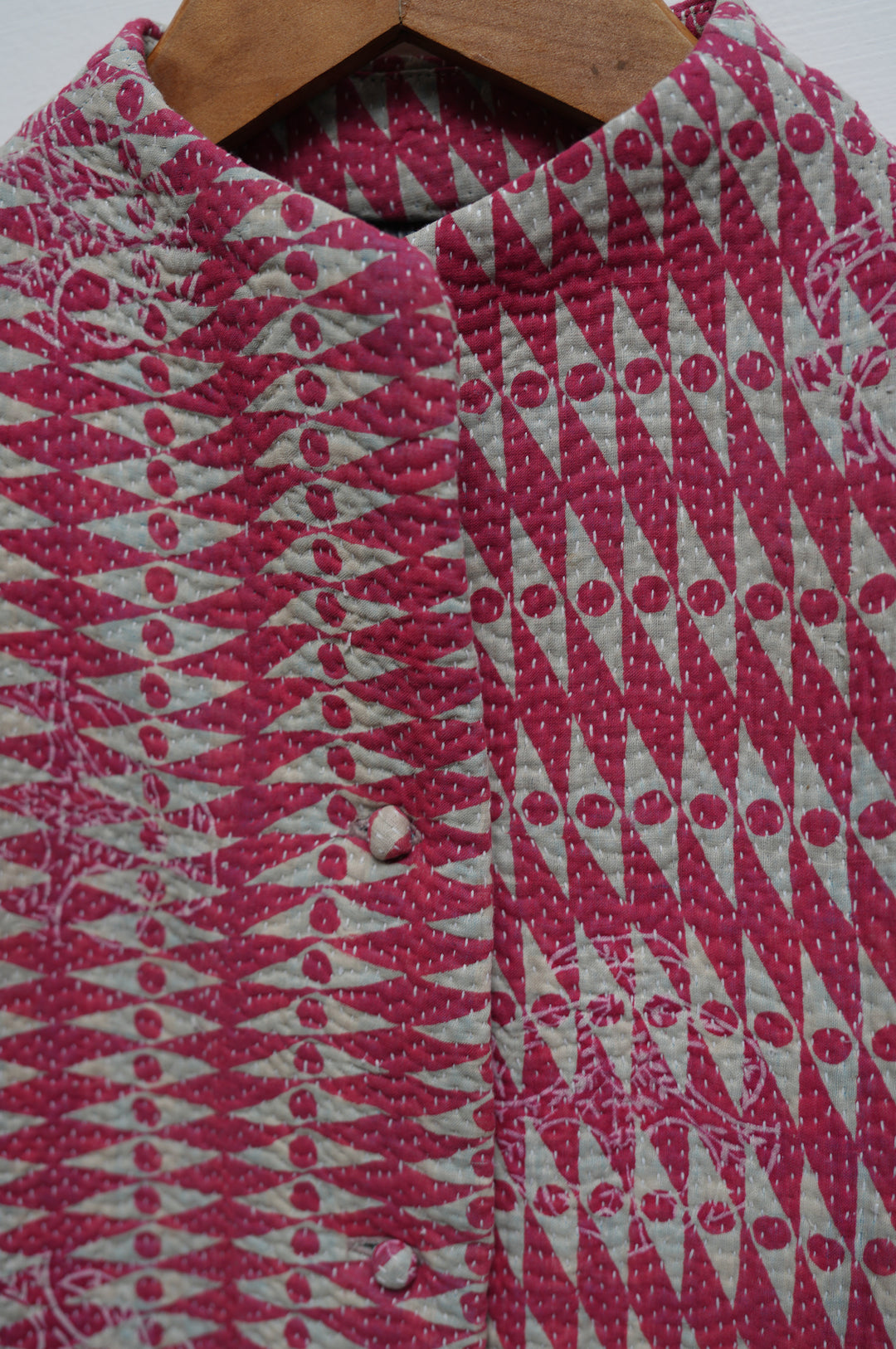 Red Dune Cotton Kantha Jacket