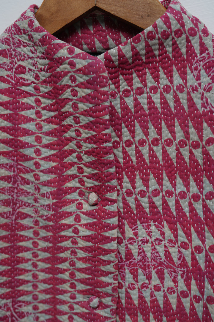 Red Dune Cotton Kantha Jacket