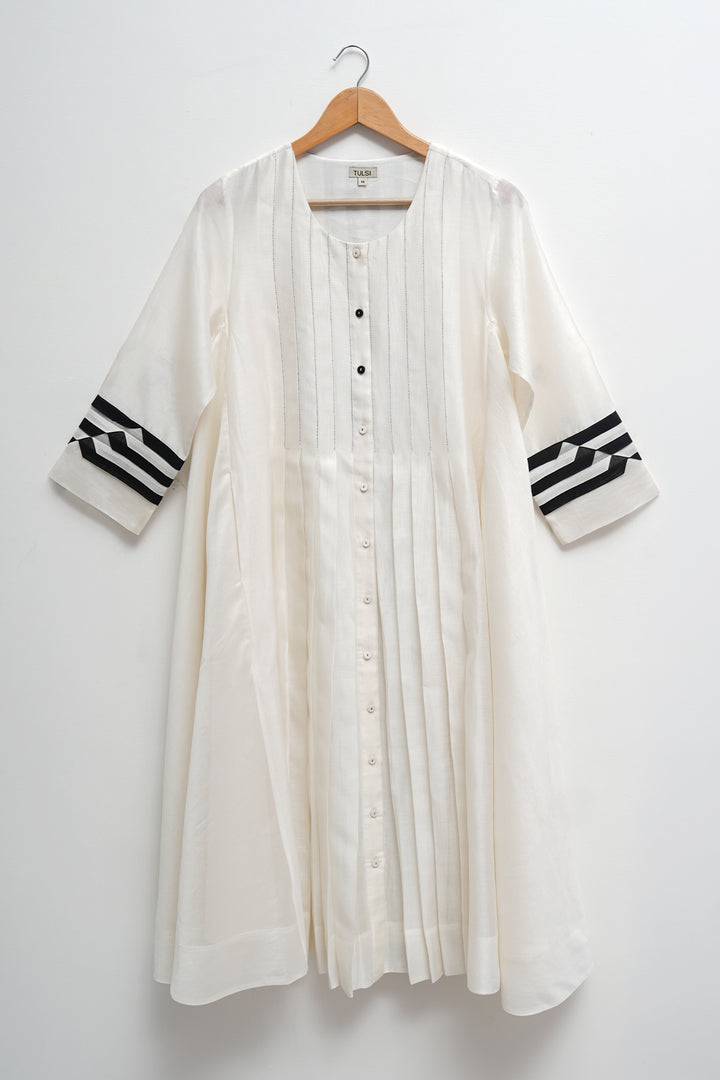Origami Natural Pleated Dress