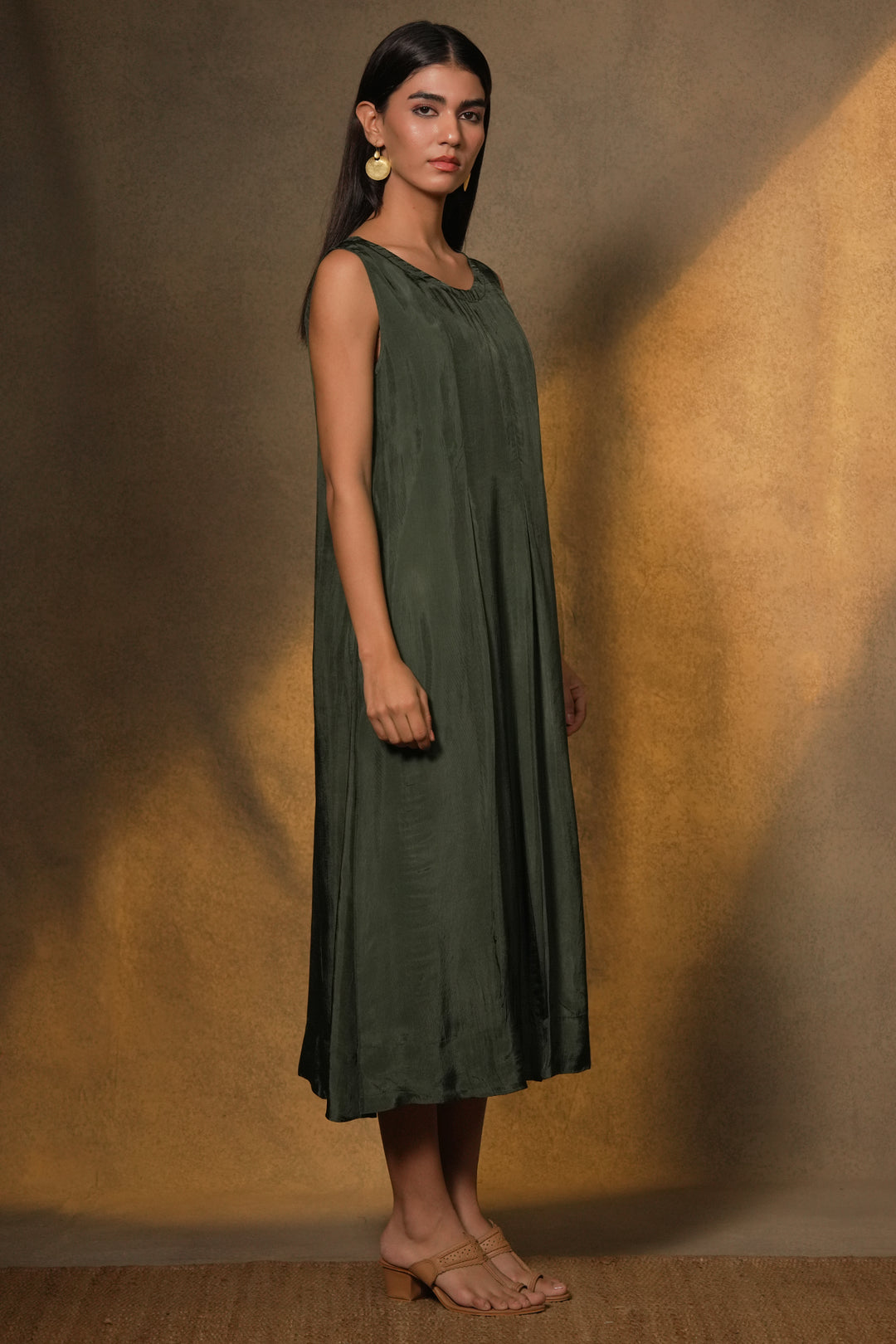 Emerald Green Silk Jacket with Slip