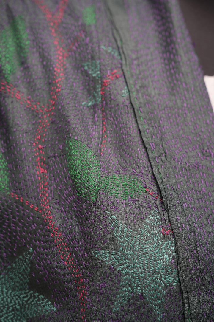 Multicolor Silk Kantha Overlay
