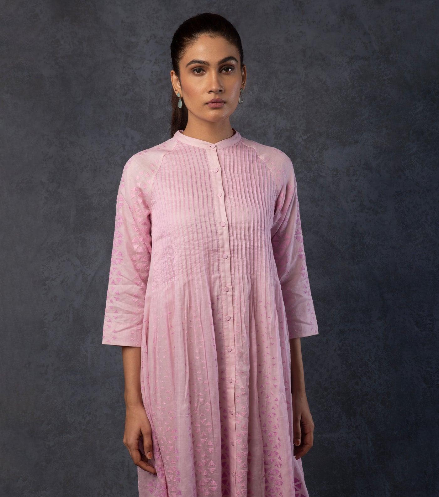 Light Pink Embroidered Cotton Dress