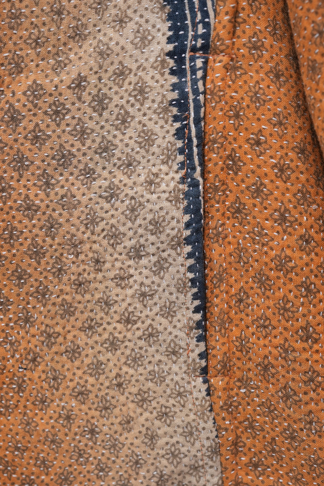 Orange Vintage Cotton Kantha Jacket