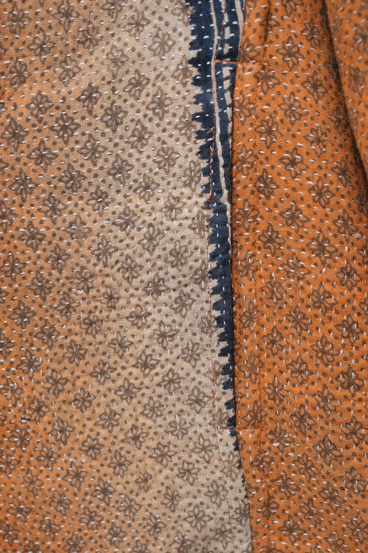 Orange Vintage Cotton Kantha Jacket