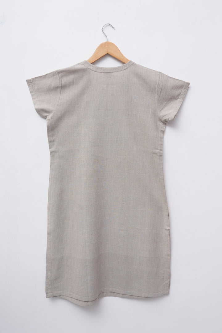 Beige khadi kurta
