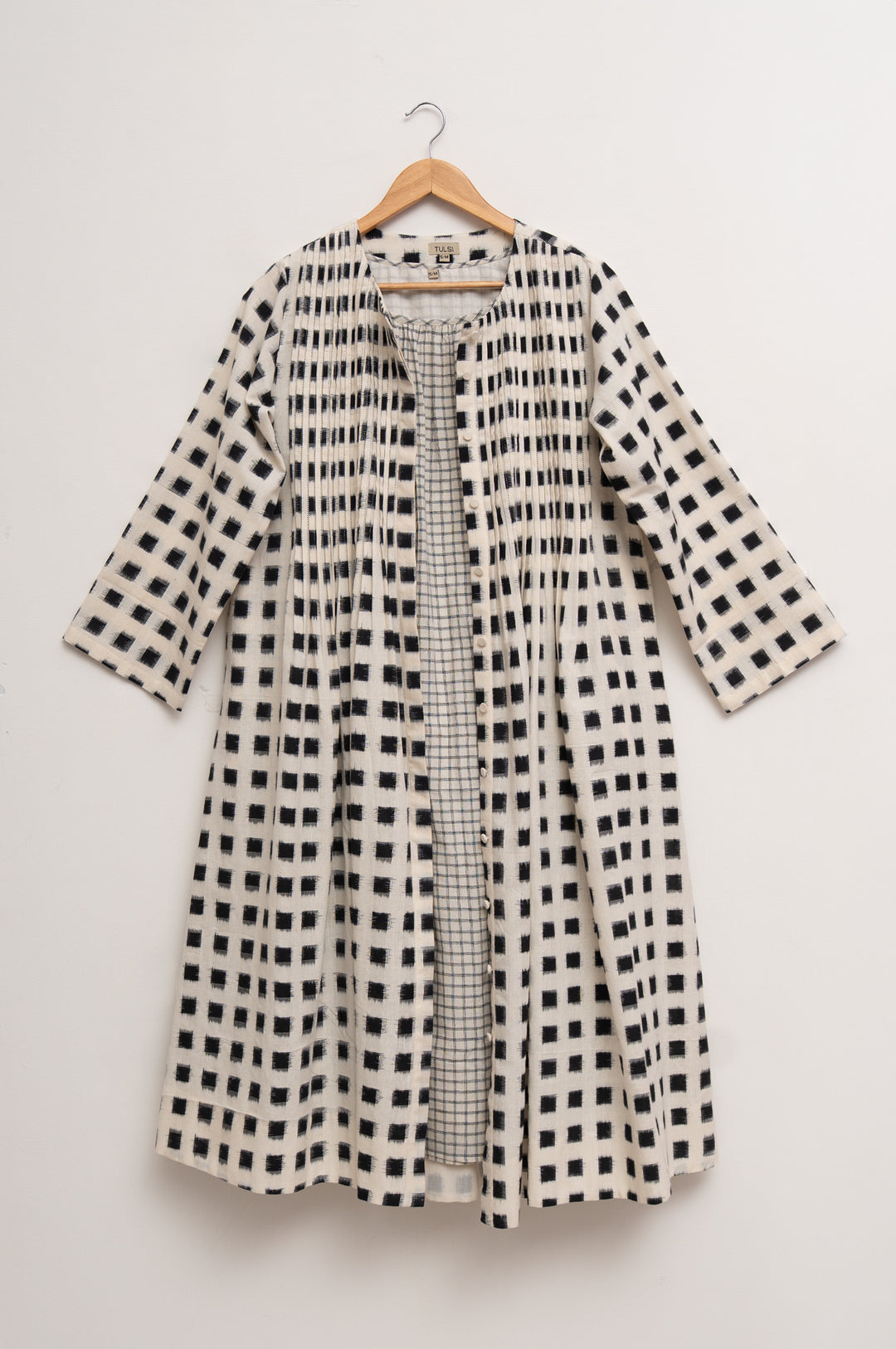 Black & White Double Ikat Dress Set