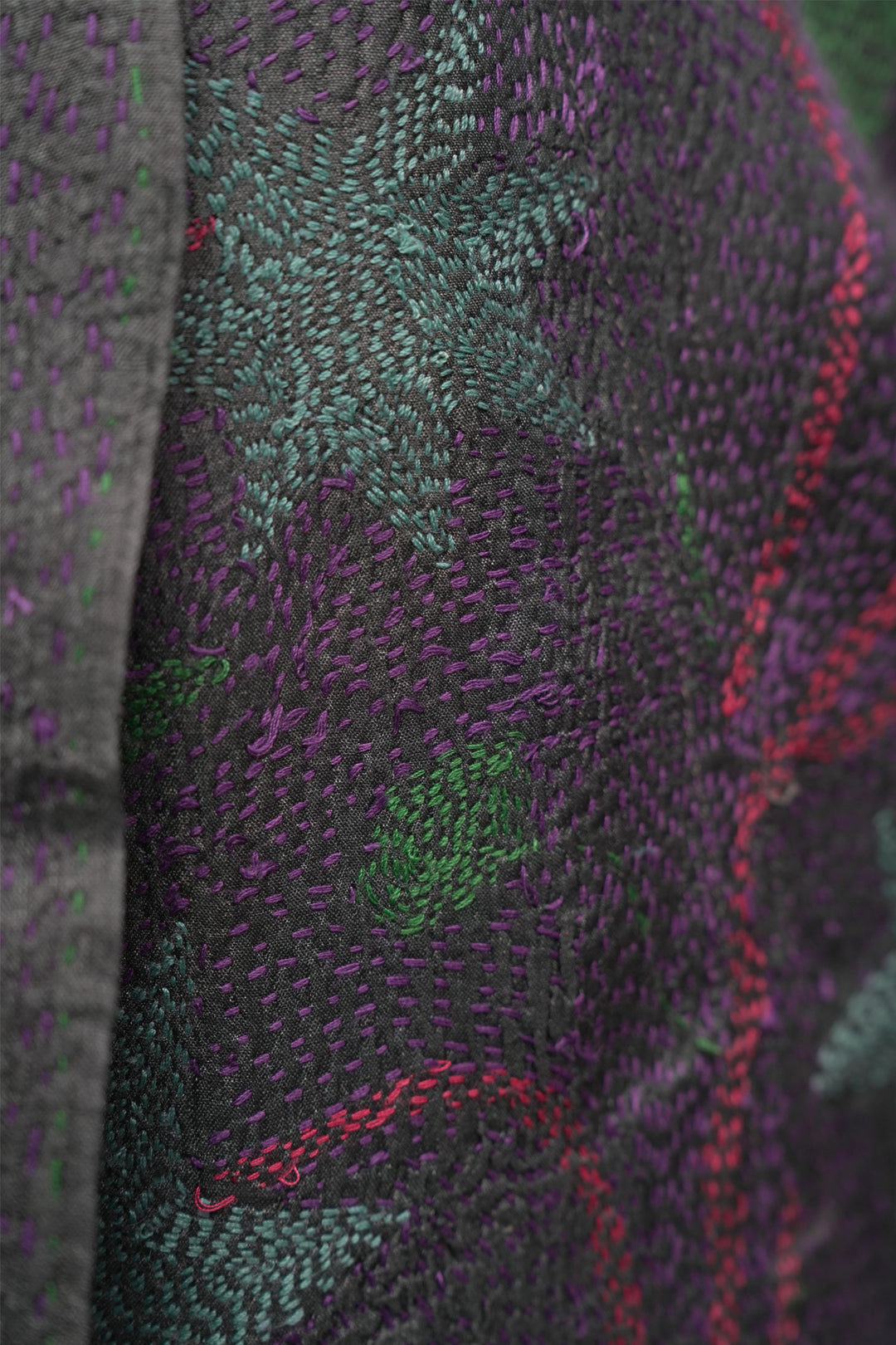 Multicolor Silk Kantha Overlay