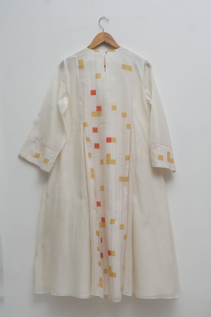Pixel Print Chanderi Dress
