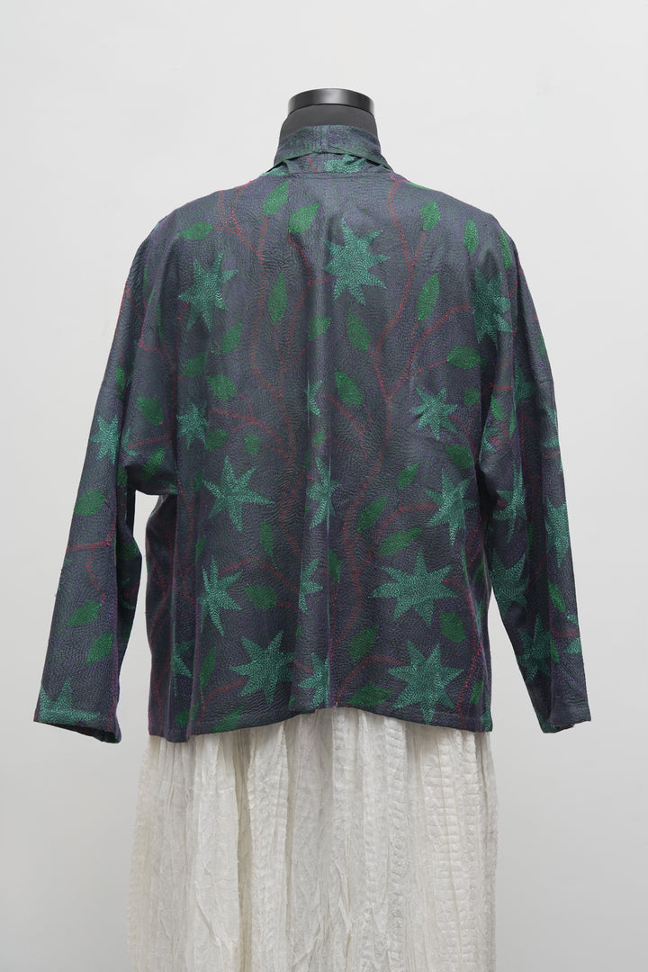 Multicolor Silk Kantha Overlay