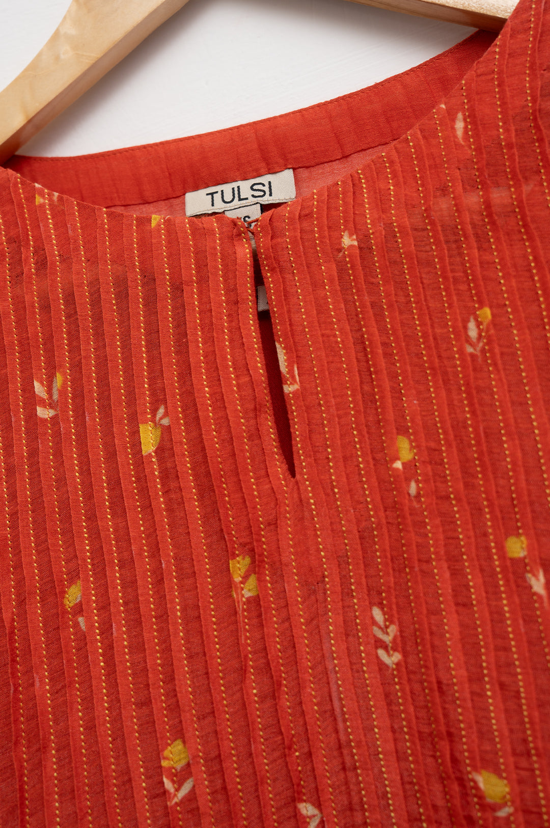 Orange Bloom Printed Chanderi Dress