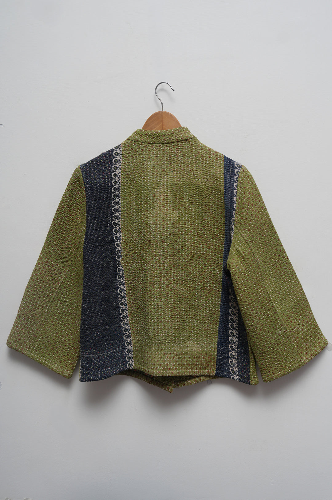 Olive & Indigo Cotton Kantha Jacket