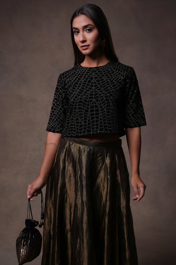 Black Zari Embroidered Blouse