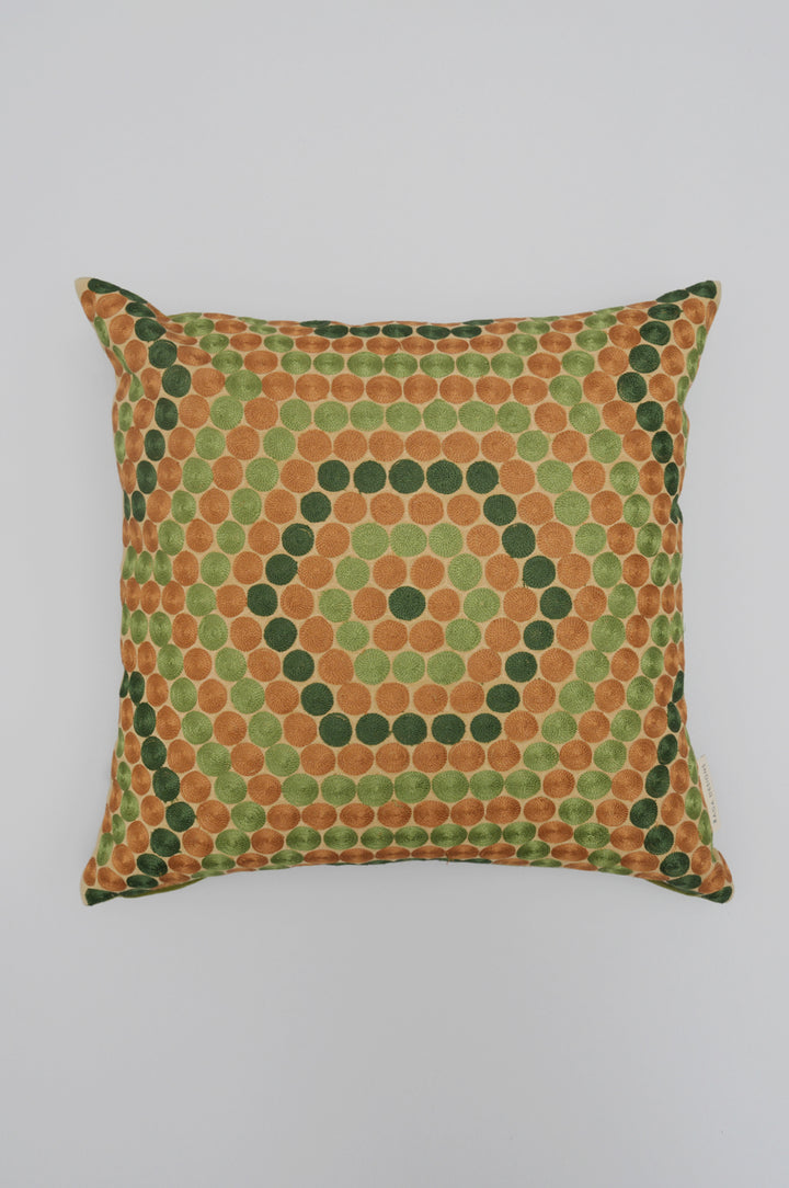 Olive Mosaic Embroidered Cushion Cover