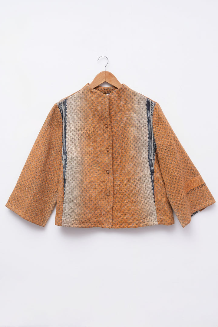 Orange Vintage Cotton Kantha Jacket