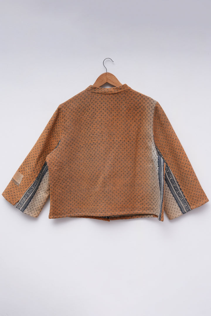 Orange Vintage Cotton Kantha Jacket