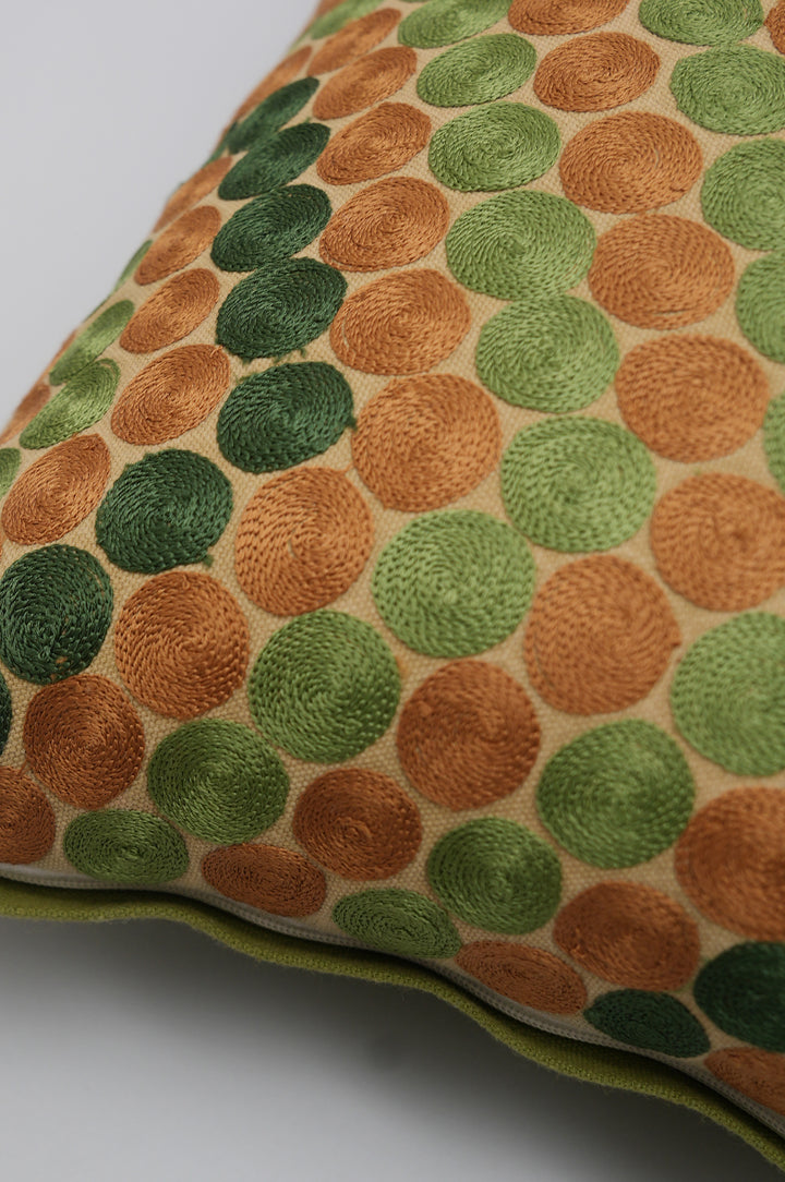 Olive Mosaic Embroidered Cushion Cover