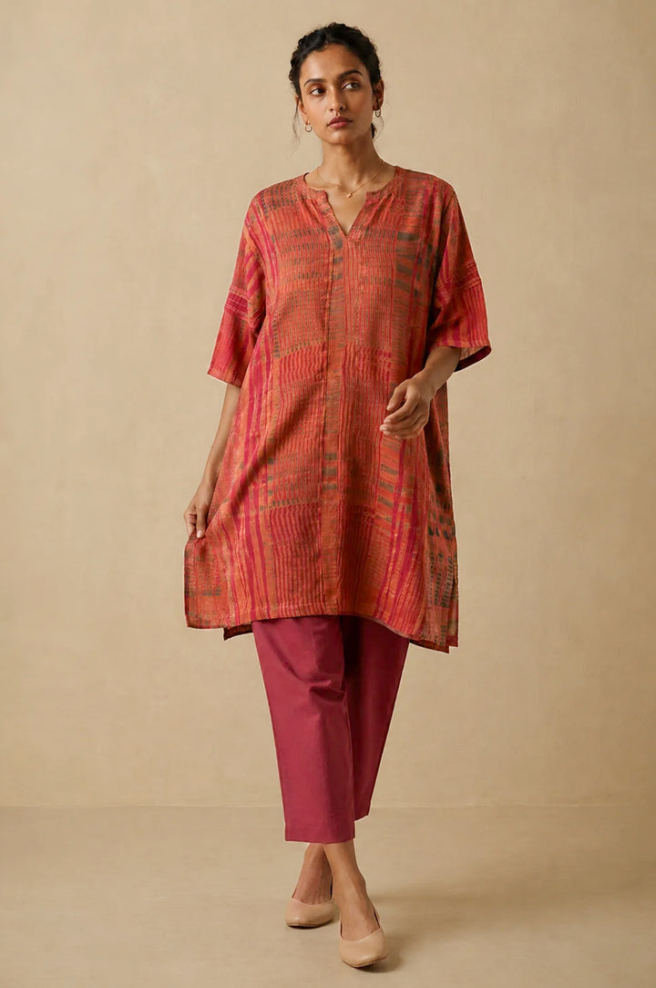 Rust Red Shibori Co-ord Set