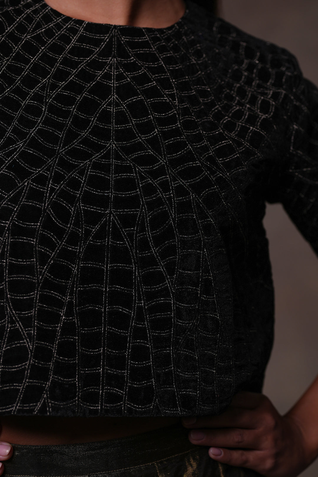 Black Zari Embroidered Blouse