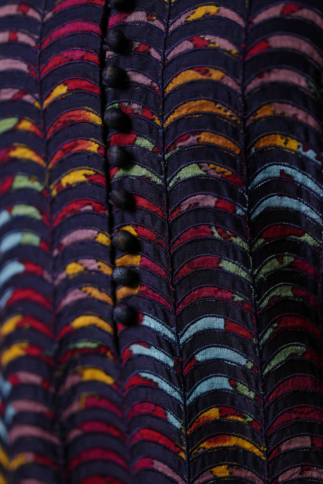 Black Patchwork Embroidered Kurta