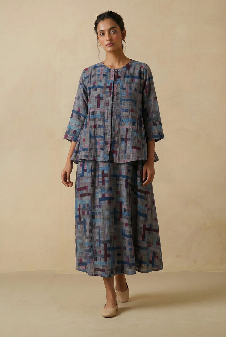 Mosaic Printed Chanderi Kediyo Set