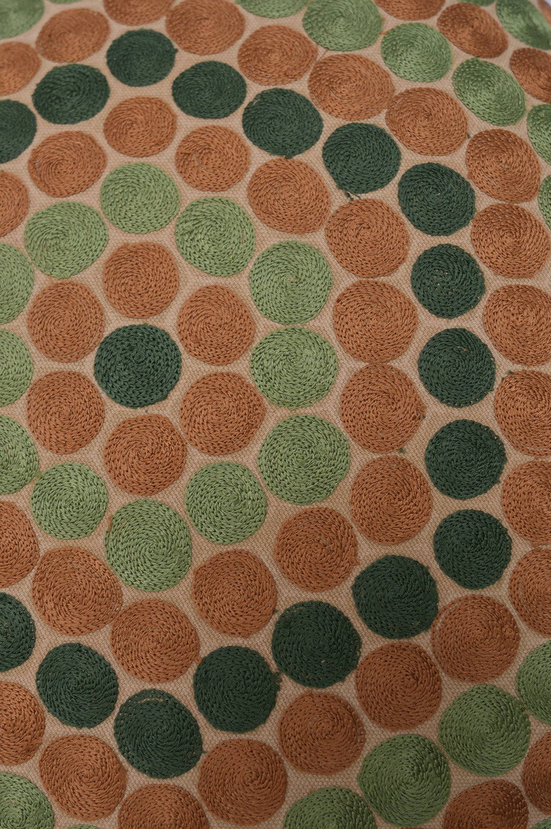 Olive Mosaic Embroidered Cushion Cover