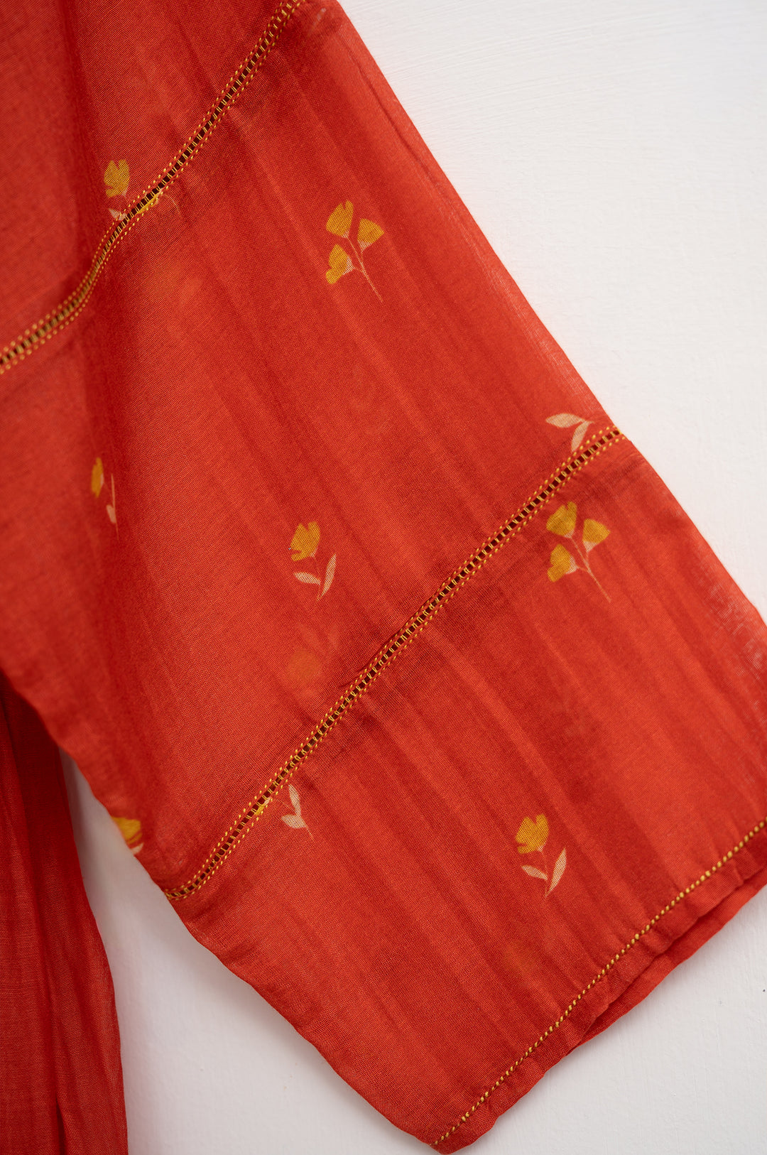 Orange Bloom Printed Chanderi Dress