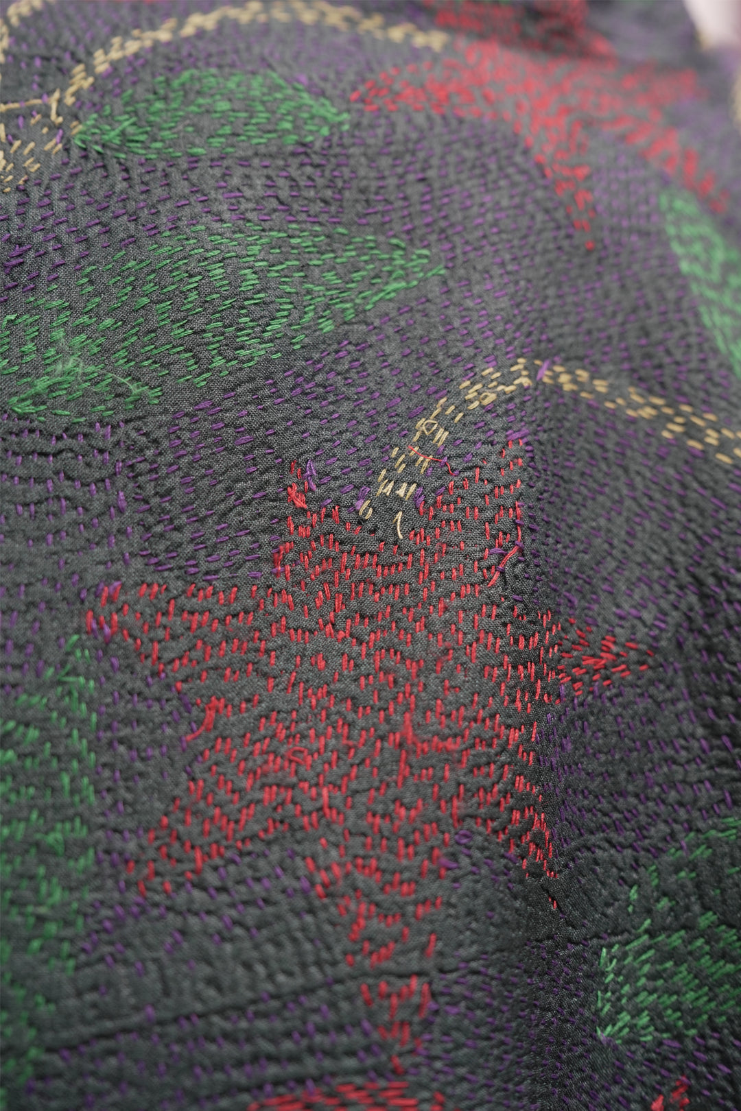 Multicolor Silk Kantha Overlay