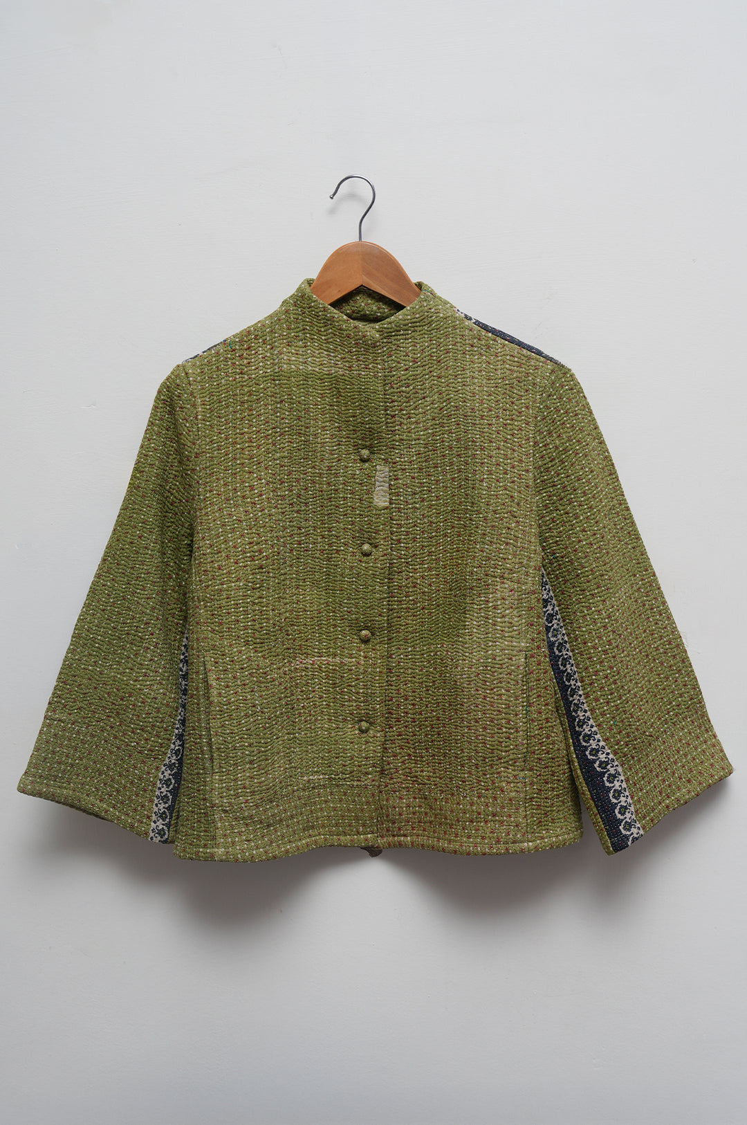 Olive & Indigo Cotton Kantha Jacket