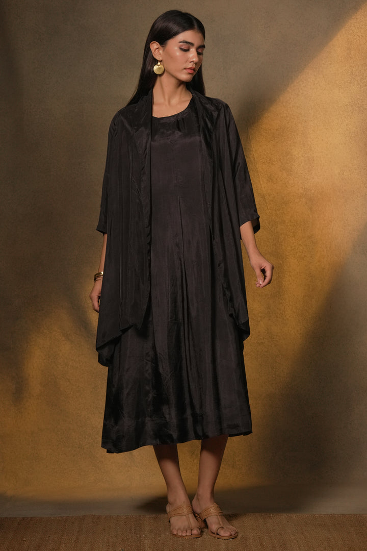 Black Silk Jacket with Slip