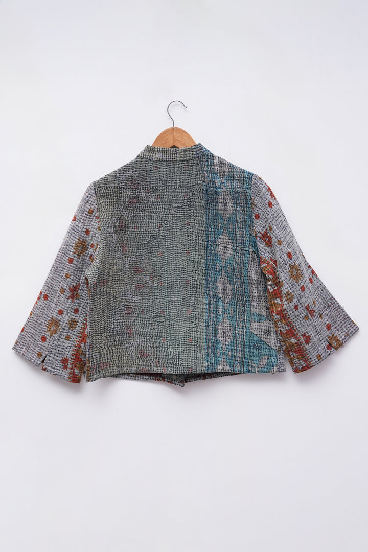 Grey Vintage Cotton Kantha Jacket