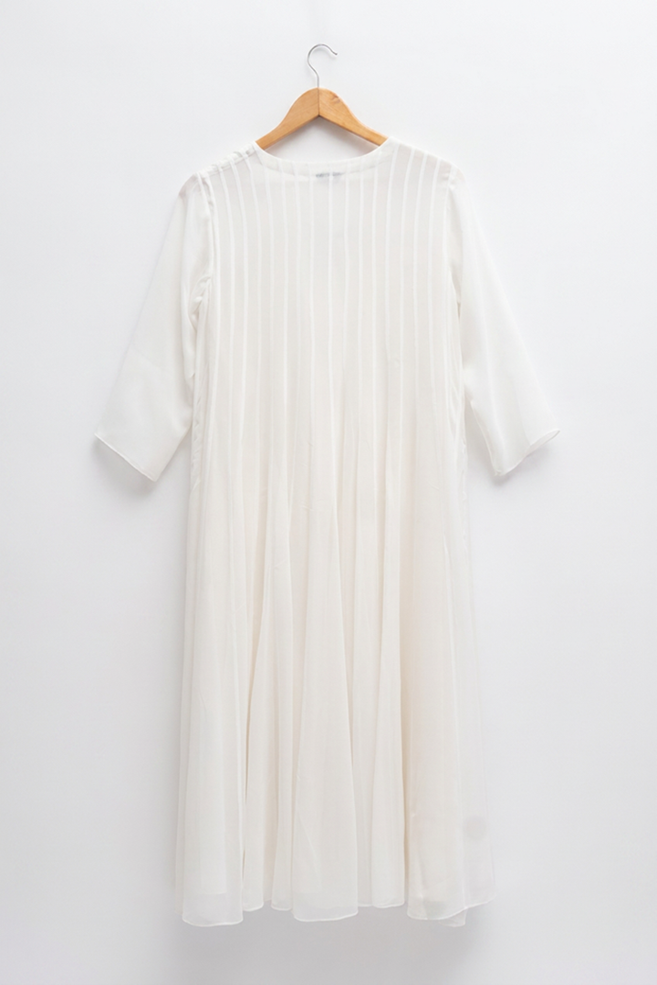 Off White Viscose Georgette Kurta