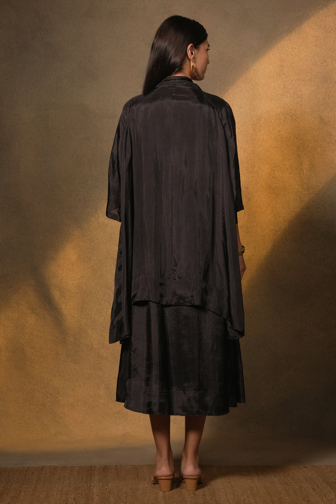 Black Silk Jacket with Slip