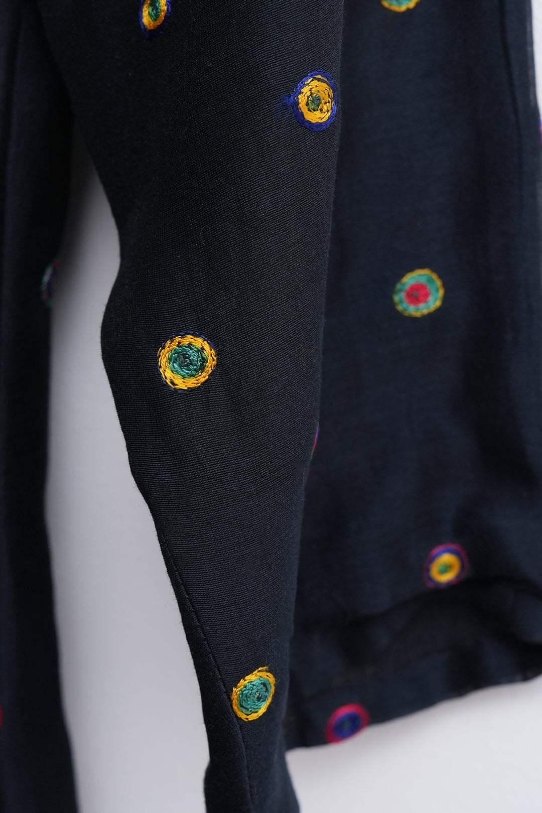 Black Embroidered Chanderi Top