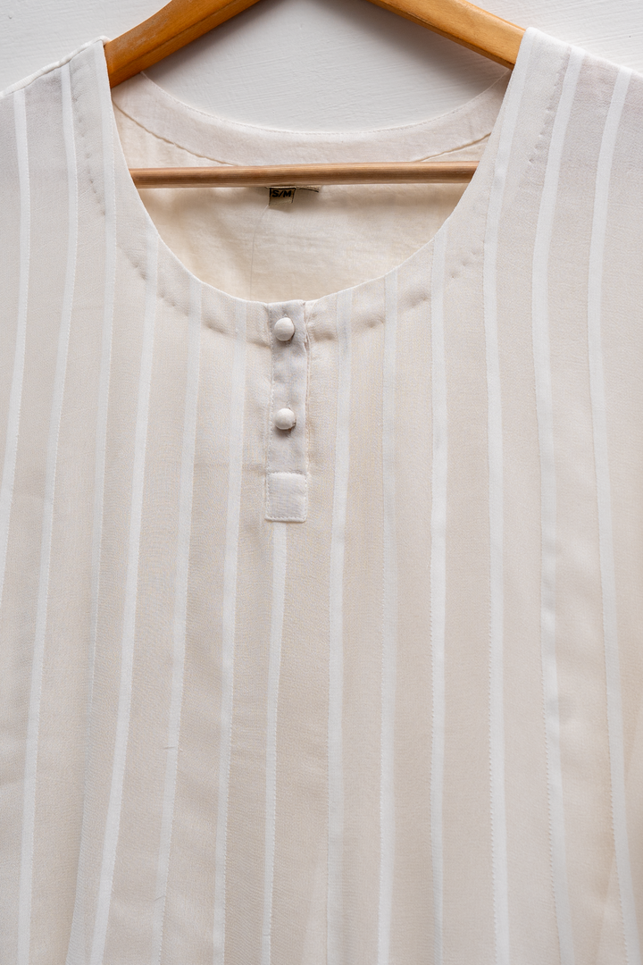 Off White Viscose Georgette Kurta