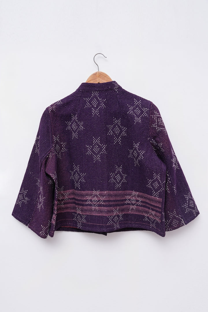 Purple Vintage Cotton Kantha Jacket