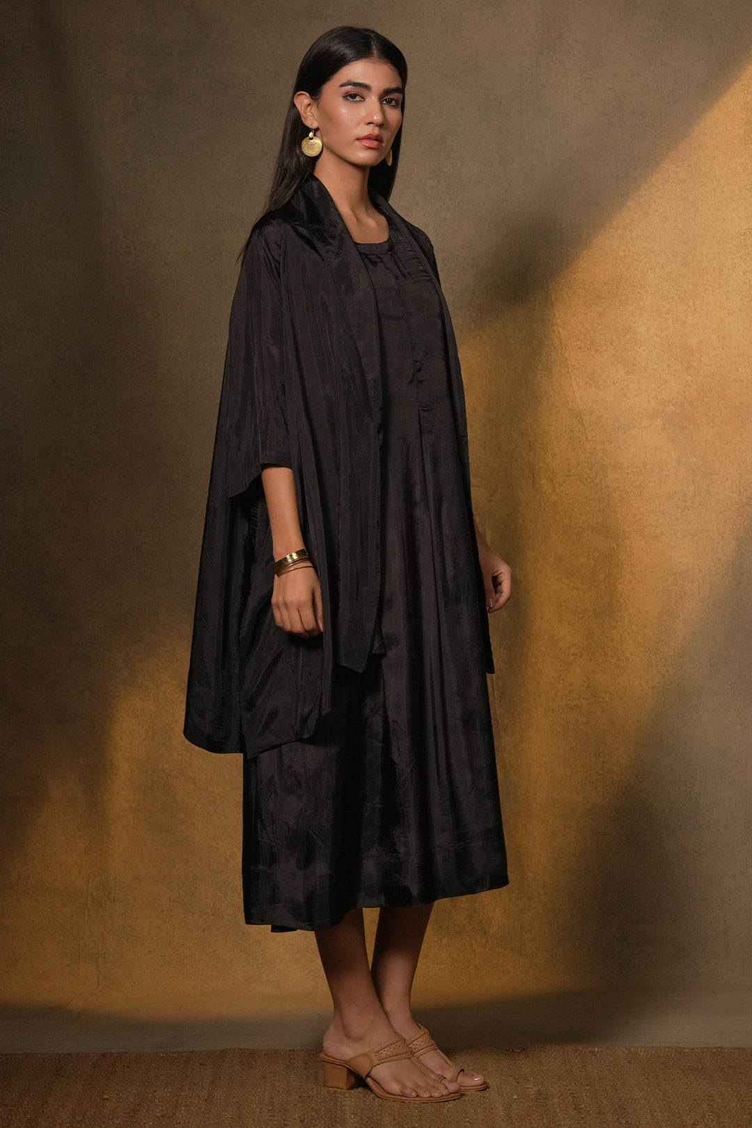 Black Silk Jacket with Slip