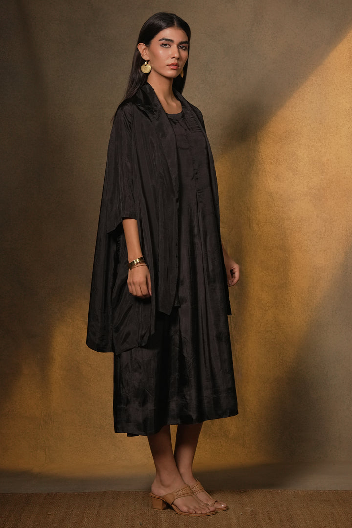 Black Silk Jacket with Slip