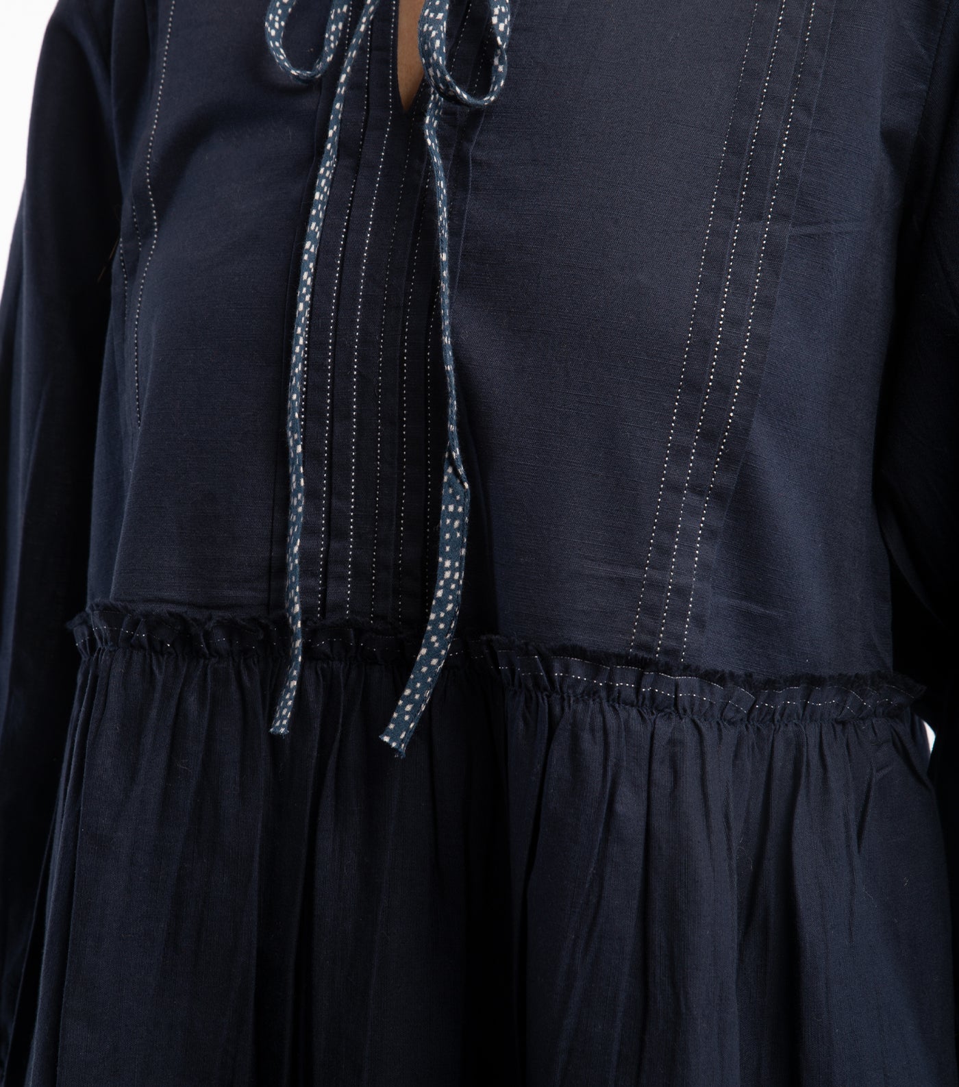 Navy cotton linen dress