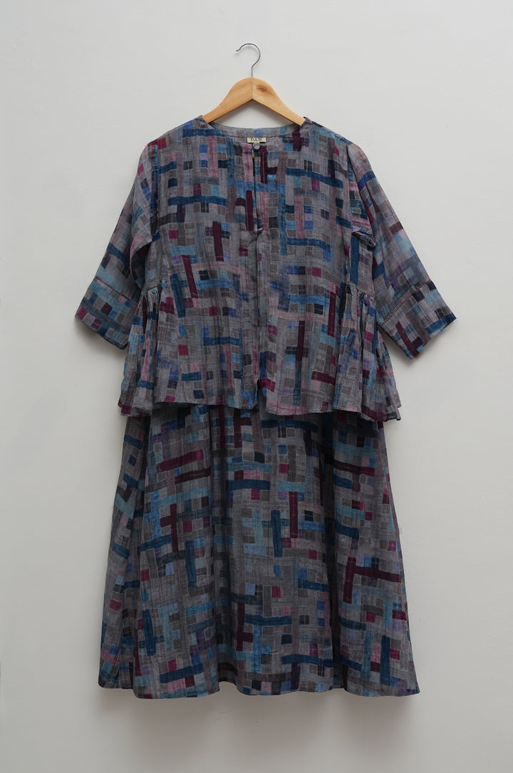 Mosaic Printed Chanderi Kediyo Set
