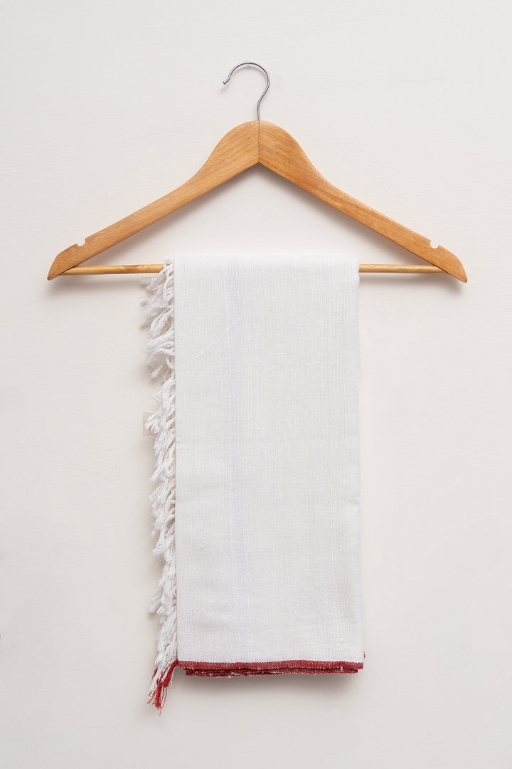 Handwoven Cotton Towel with Signature Red Selvedge