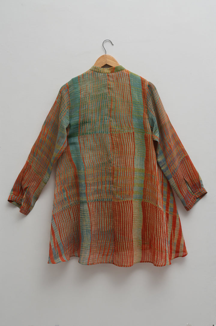 Multi Colour Shibori Chanderi Shirt