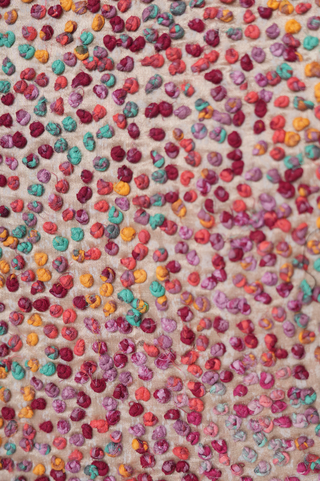 Multi Color French Knot Silk Cushion Cover