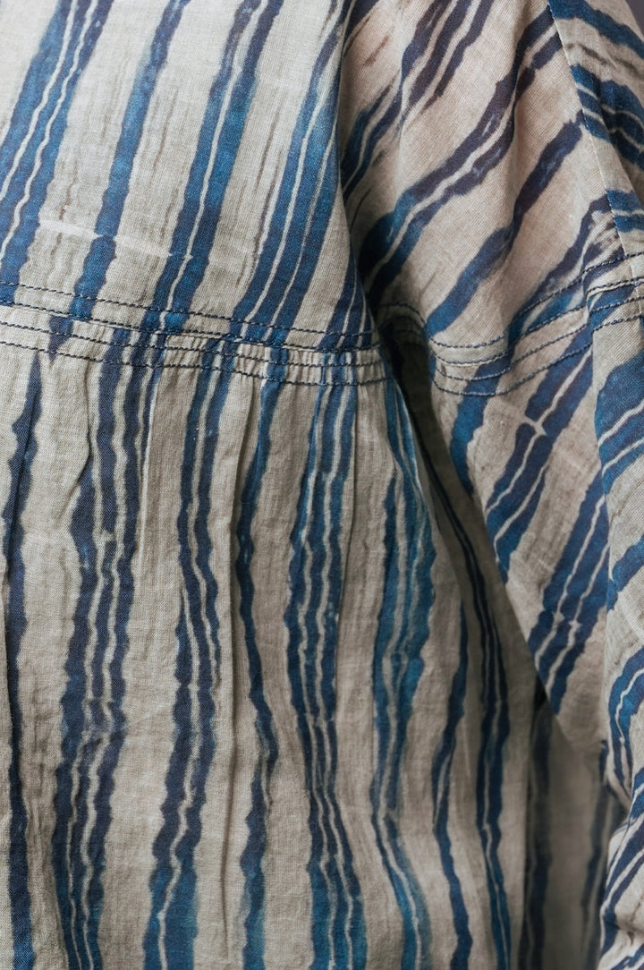 Blue Striped Cotton Printed Shirt