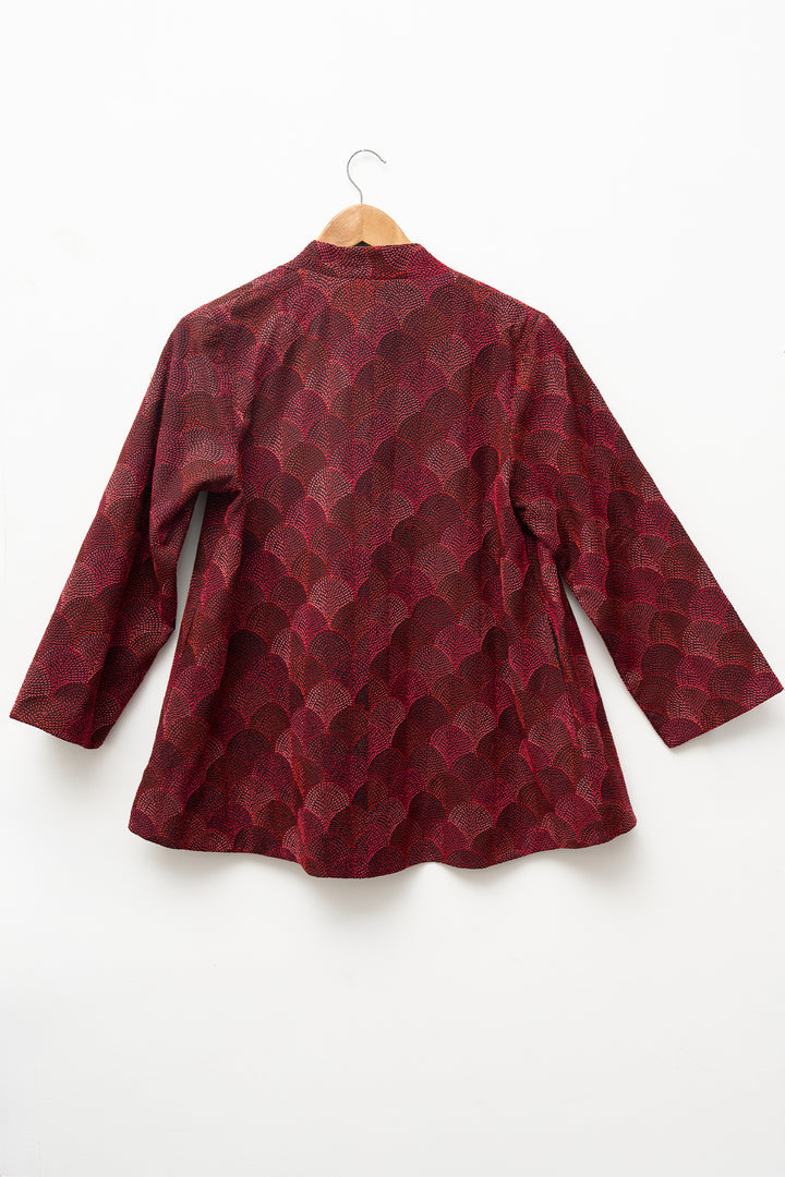 Maroon Embroidered Jacket