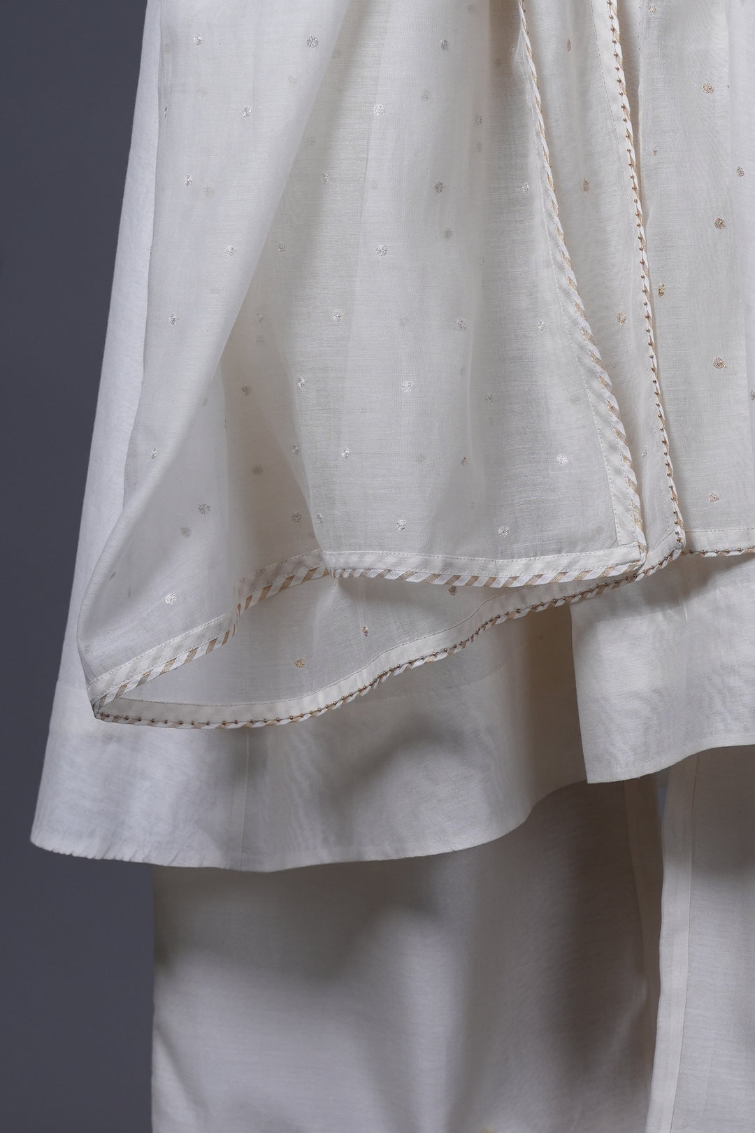 Natural Hand Embroidered Chanderi Dupatta