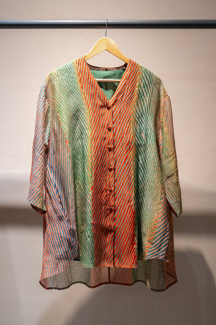 Multi Color Shibori Chanderi Shirt